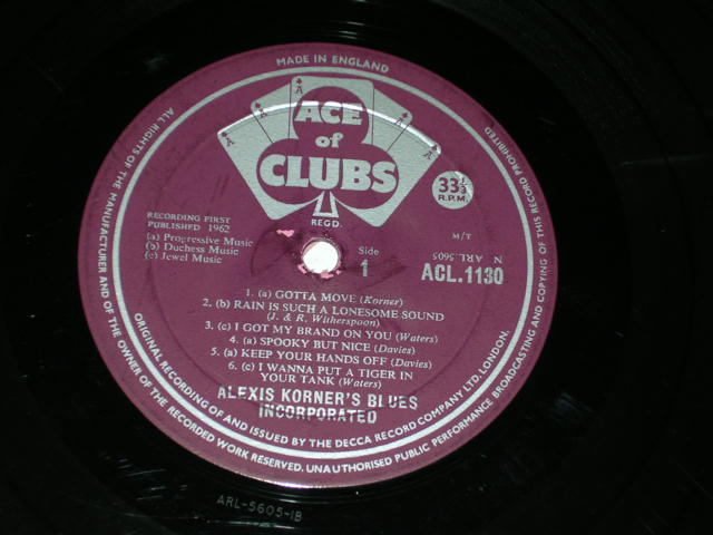 画像: ALEXIS KORNERS BLUES INCORPORATED   - R&B FROM THE MARQUEE / 1962  UK ORIGINAL MONO LP  Ex- 
