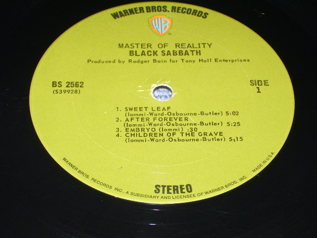 画像: BLACK SABBATH - MASTERS OF REALITY  /  1971  US ORIGINAL LP 