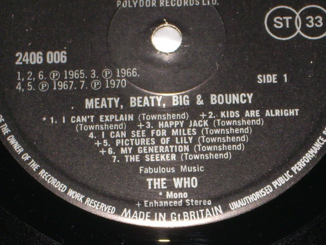 画像: THE WHO  - MEATY BEATY BIG & BOUNCY (Ex+++/MINT-)  /1971 UK ENGLAND  ORIGINAL Usaed LP 