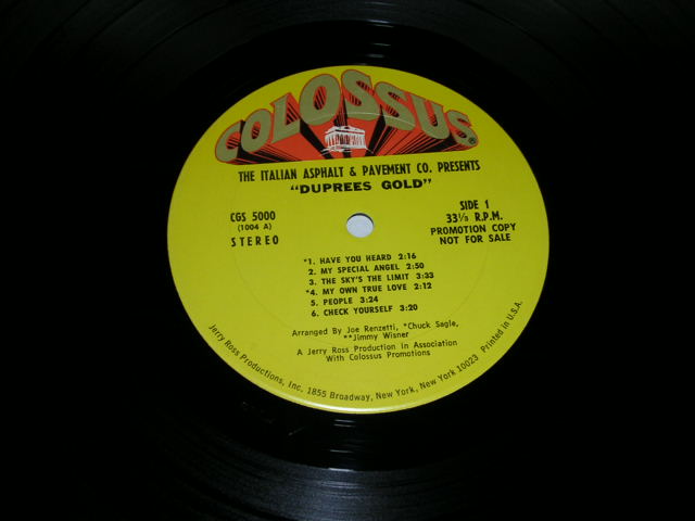画像: DUPREES - DUPREES GOLD / 1970 US ORIGINAL PROMO LP 