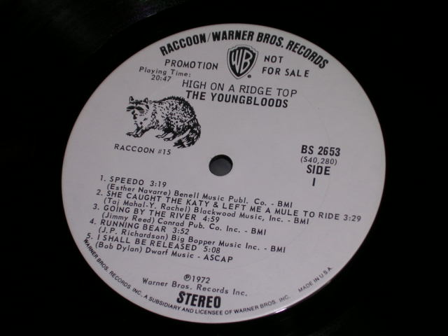 画像: YOUNGBLOODS - HIGH ON A RIDGE TOP (Ex/Ex+++ TOC) /  1972 US ORIGINAL "White Label Promo" Used LP