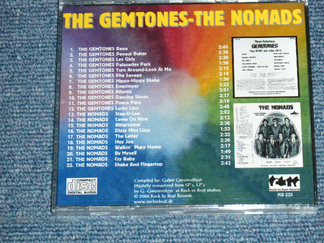 画像: THE GEMTONES / THE NOMADS - THESE FABULOUS GEMTONES/HITS OF THE NOMADS ( 2 in 1 )  / GERMAN Brand New CD-R 