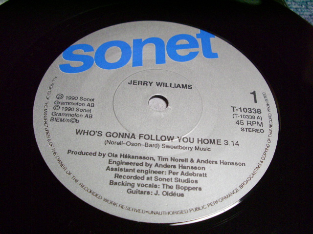 画像: JERRY WILLIAMS & THE BOPPERS -WHO'S GONNA FELLOW YOU HOME / SWEDISH 7" SINGLE With PS
