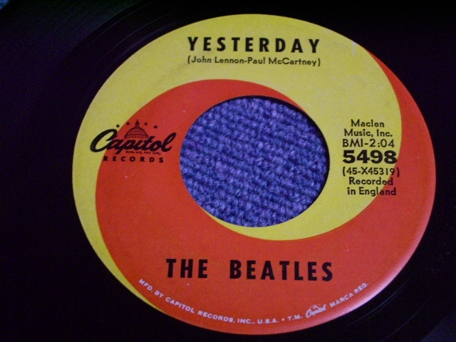 画像: BEATLES - YESTERDAR / US 7" SINGLE ORIGINAL  With PS