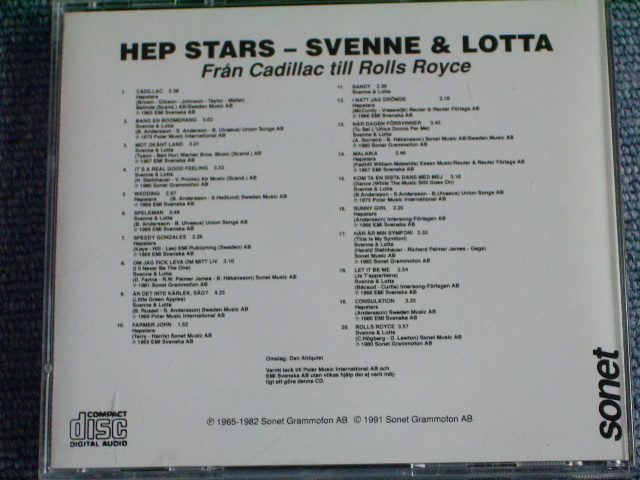画像: HEP STARS SVENNE & LOTTA - FRAN CADILLAC TILL ROLLS ROYCE / 1991 SWEDEN  ORIGINAL BRAND NEW   CD