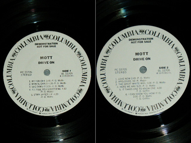 画像: MOTT  - DRIVE ON  /  1975 US ORIGINAL White Label PROMO Used LP 