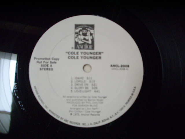 画像: COLE YOUNGER - COLE YOUNGER  / 1975 US ORIGINAL White Label Promo  LP 