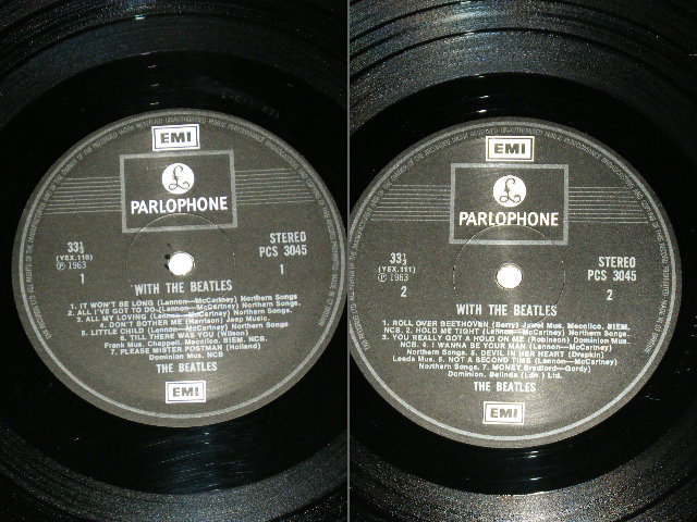 画像: THE BEATLES  - WITH THE BEATLES / 1970's ISUUED "2 x White EMI " Mark Label STEREO  Used LP 