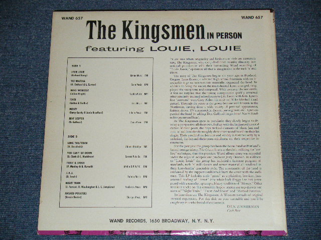 画像: THE KINGSMEN - IN PERSON  feat.LOUIE,LOUIE  / 1964 US ORIGINAL STEREO  LP 