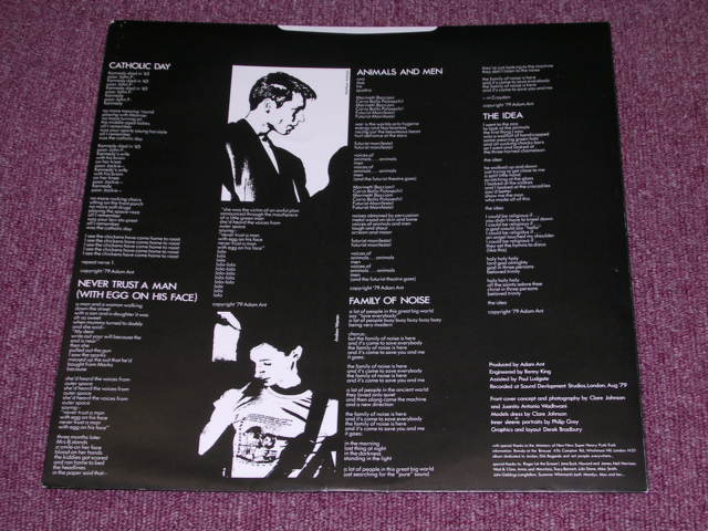 画像: ADAM & THE ANTS - DARK WEARS WHITE SOX  / UK ORIGINAL LP 