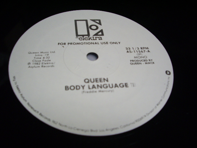 画像: QUEEN - BODY LANGUAGE / 1982 US Promo Only 12inch 