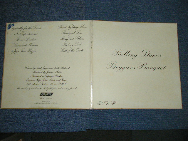 画像:  THE ROLLING STONES - BEGGARS BANQUET ( MATRIX # XZAL-8476-A/XZAL-8477-B  )/ 1968 US ORIGINAL LP 
