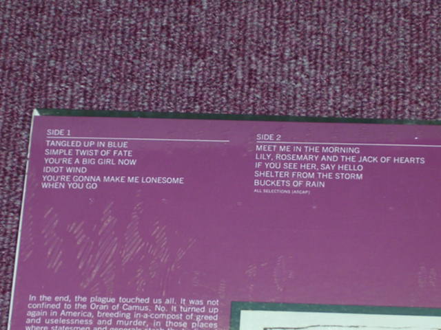 画像: BOB DYLAN - BLOOD ON THE TRACKS (SEALED) / 2001 US AMERICA REISSUE LIMITED "180 Gram" "BRAND NEW SEALED" LP 