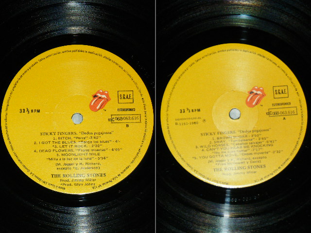 画像: ROLLING STONES - STICKY FINGERS ( DIFFERENT JACKET  DESIGN ) / 1980 SPAIN Second Relaesed  LP 