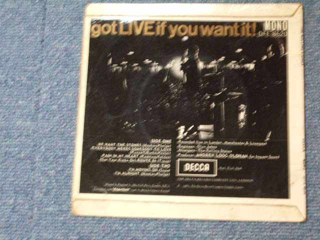 画像: THE ROLLING STONES - GOT LIVE IF YOU WANT IT / 1965 UK  ORIGINAL 7"EP with PICTURE SLEEVE 