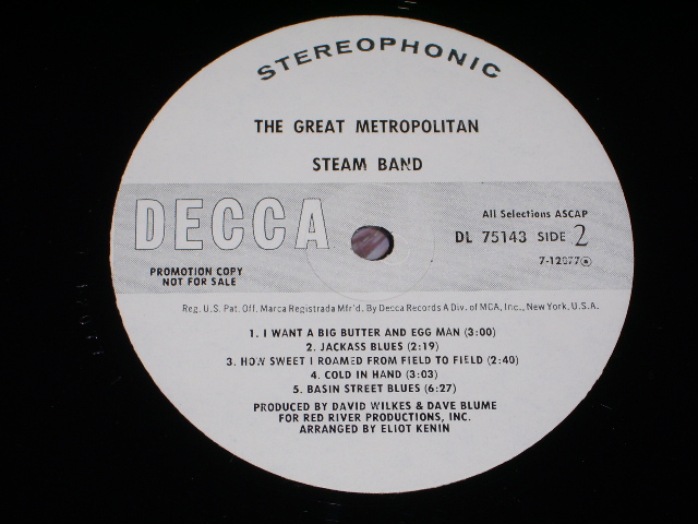 画像: THE GREAT METROPOLITAN STEAM BAND -THE GREAT METROPOLITAN STEAM BAND  /   US STEREO LP