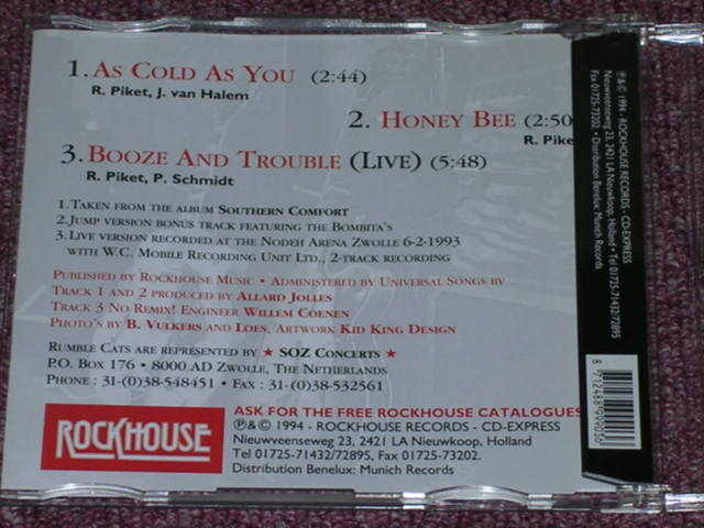 画像: RUMBLE CATS - AS COLD AS YOU / 1994B EU ORIGINAL Brand NEW 3CUT'S MAXI CD SINGLE 