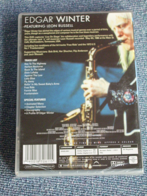 画像: EDGAR WINTER feat. LEON RUSSELL - LIVE ON STAGE  / 2002 EUROPE Brand New Sealed DVD   PAL SYSTEM  