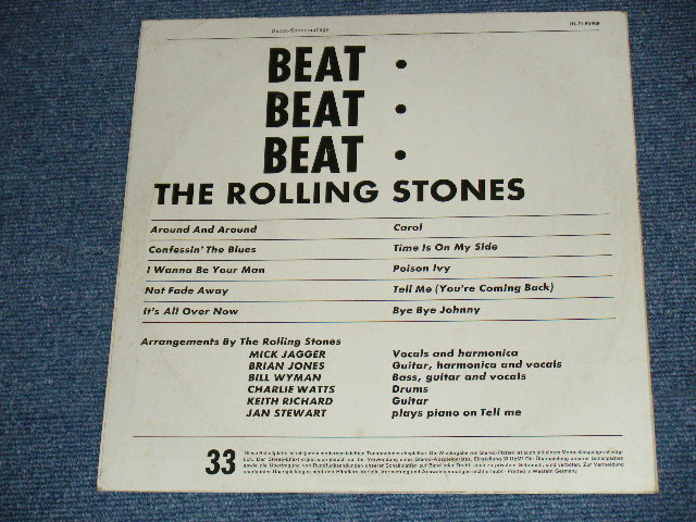 画像: ROLLING STONES - BEAT BEAT BEAT ( Limited 2,000 Press : Ex++/Ex++ )   / 1964? GERMAN ORIGINAL 10"LP