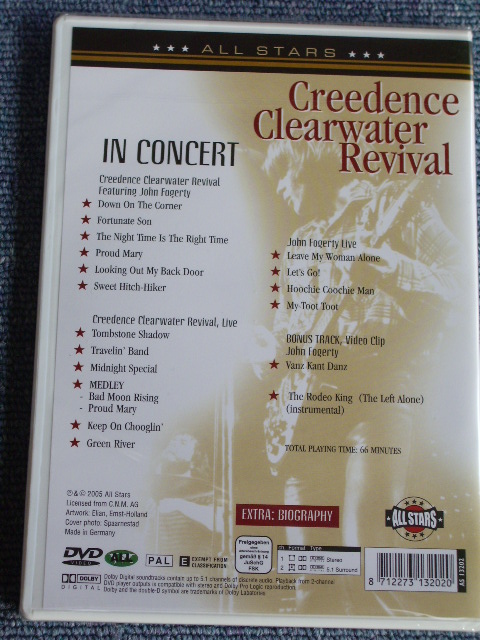 画像: CCR /  CREEDENCE CLEARWATER REVIVAL - IN CONCERT / 2005 GERMAN Brand New Sealed DVD   PAL SYSTEM  