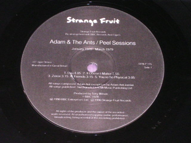 画像: ADAM & THE ANTS - PEEL SESSIONS / UK ORIGINAL LP 