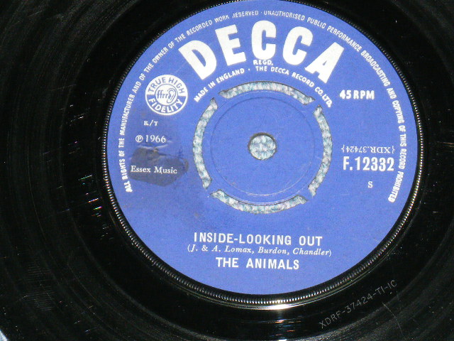 画像: THE ANIMALS - INSIDE LOOKING OUT / 1966 UK ORIGINAL 7"Single