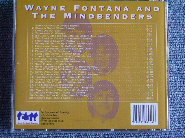 画像: WAYNE FONTANA AND THE MINDBENDERS -ERIC RICK WAYNE BOB  IT'S WAYNE FONTANA AND THE MINDBENDERS/1999 GERMANY "Brand New Sealed"  CD