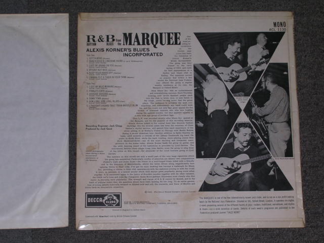 画像: ALEXIS KORNERS BLUES INCORPORATED   - R&B FROM THE MARQUEE / 1962  UK ORIGINAL MONO LP  Ex+++  