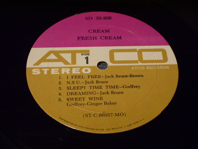 画像: CREAM - FRESH CREAM (Matrix #  A) ST-C-66957-AA RE LW △10305   B) ST-C-66958-AA  △10305-x  )  (MINT-/MINT- With SHRINK WRAP ) / 1967 US AMERICA ORIGINAL 1st Press "PURPLE & BROWN" label STEREO Used LP 